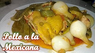 POLLO JUGOSITO A LA MEXICANA con cebollitas y nopalitos cambribge [upl. by Nagram]