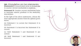 Given below are two statements Statements I Concentrated urine is formed due to counter current [upl. by Ardnola]