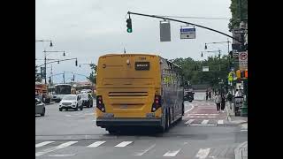 RARE SHORT MTA NYCT 2022 Prevost X345 on the SIM1C at Bowling Green [upl. by Ilagam]