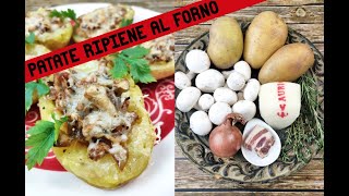 Patate Ripiene al Forno con pancetta funghi amp provolone Youre going to love these baked potatoes [upl. by Goltz386]