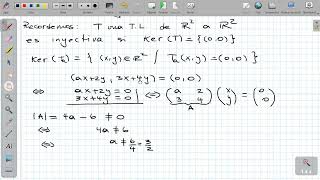 Transformación Lineal Inyectiva [upl. by Enimajneb]