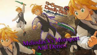 Meliodas Vs Monspeet And Derieri Sds knights of britannia [upl. by Repsac]