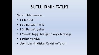 SÜTLÜ İRMİK TATLISI TARİFİSÜTLÜ İRMİK TATLISI NASIL YAPILIR [upl. by Buschi]