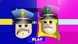 Big Head Barry vs Big Head Police Girl Prison Run All morphs unlocked obby roblox robloxobby [upl. by Ytsenoh479]