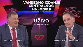 Hadžifejzović i Dodik imaju VANREDAN intervju Vanredna situacija – vanredan CD  28 4 u 1845 [upl. by Nadirehs]