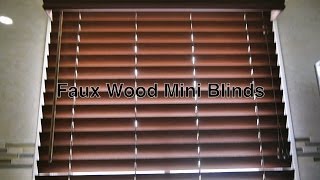 Faux Wood Blinds w Vinyl Mini Blind Valence as Bathroom Window Treatments amp Not Curtains [upl. by Winston]