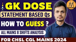 STATEMENT BASED QUESTIONS  HOW TO DO GUESS WORK  SSC CGL CHSL MAINS 2024  MATHS MANIA [upl. by Ainslie]