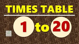 Times Table 1 to 20  Multiplication Table of 1 to 20 [upl. by Navada508]