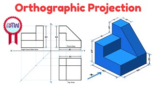 Orthographic Projections in Engineering Drawing  Problem 4 [upl. by Lachish]