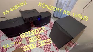 konzert ks15 sub  Active Subwoofer  KS655MK2 Speaker  KA711 Amplifier Unboxing amp Sound Test [upl. by Ennaerb3]