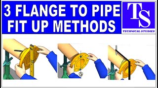 PIPING  3 easy methods of Flange to pipe fit up Tutorial for beginners Pipe fit up tutorials [upl. by Genie208]