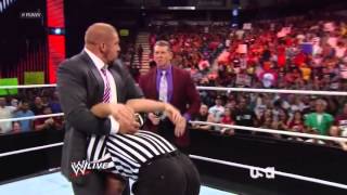 WWE RAW Triple HHH pedigree to Brad Maddox [upl. by Isadora]