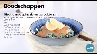 Risotto met spinazie en gerookte zalm  Boodschappen TV [upl. by Erdua]