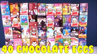 40 Chocolate Eggs Surprise TOYS Opening PEppa PIG Shopkins HELLO KITTY KINDER [upl. by Narah]