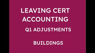 LEAVING CERT ACCOUNTING Q1 ADJUSTMENTS  BUILDINGS [upl. by Greenwood178]