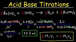 Acid Base Titration Problems Basic Introduction Calculations Examples Solution Stoichiometry [upl. by Stuckey]