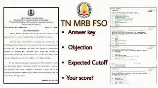 TN MRB FSO Answer key released ✅  Objection Tracker Expected Cutoff  TN MRB FSO Update [upl. by Amik]