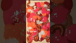 Golden cascade of color pouring acrylic art art asmr acrylic [upl. by Neyuh]