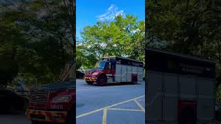 Montreal Fire Department SIM Air Unit 1605 passing by station 15 in PSC [upl. by Yelsnit]