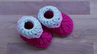 Botitas para Bebe de 0 a 3 meses Crochet cc [upl. by Ailecec]