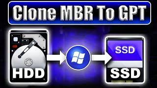 Clone your Windows MBR To GPT  HDD To SSDNVME or M2  Clone Windows MBR To GPT Without Data Loss [upl. by Annaeel]