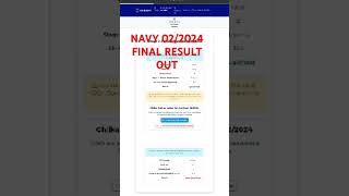 Navy SSRMr 022024 Result Out Selection Result indiannavy result [upl. by Pippo]