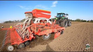 Seeding Cover Crops with a Deutz Fahr 8280 Tractor amp Pottinger Terrasem C6 Seed Drill [upl. by Lydia916]