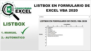 LISTBOX EN FORMULARIO DE EXCEL VBA  MUY FACIL😎✅ [upl. by Hyacintha]