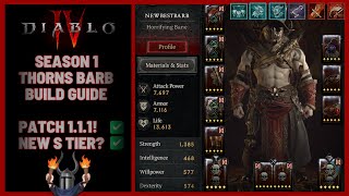 Diablo 4 Thorns barbarian build guide  No Razorplate or Barber required [upl. by Anib163]