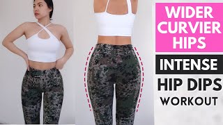 Wider curvier hips workout INTENSE Hip dips exercises at home no equipment  Hana Milly [upl. by Assenov]