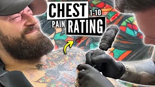 Rating HOW PAINFUL It Is To Get The WHOLE CHEST Tattooed [upl. by Allin676]