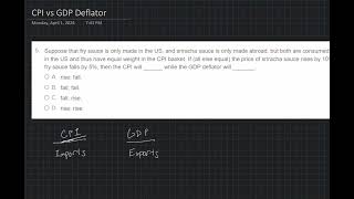 CPI vs GDP Deflator [upl. by Anaitit]