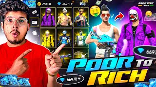 Free Fire  Poor To Rich in 12000💎 i Bought Rarest Bundles in LVL 1 Account 😍 Free Fire [upl. by Batish62]