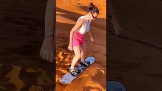 Sandboarding over the dunes of Erg Chebbi Merzouga desert 🏜️ music desert nature reel shorts [upl. by Meill305]