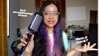 Trying the Philips Heated Hair Straightening Brush  not sponsored  unboxing amp review [upl. by Moira]