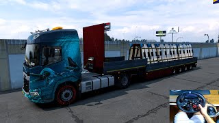 Realistic delivery Glass Panels from Barcelona to Valencia in heavy traffic  Euro Truck Simulator 2 [upl. by Goetz]