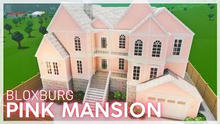 Building a PINK MANSION  EXTERIOR   BLOXBURG  ROBLOX  CaramellPurin [upl. by Ahsan]