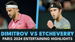 Grigor Dimitrov amp Tomas Martin Etcheverry Entertaining Match 💪  Paris 2024 Highlights [upl. by Lavella]