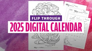 2025 Digital Colouring Calendar flip through  Colouring Heaven Calendar  Only Human Art [upl. by Farron]