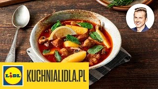 GULASZ z szynki wieprzowej z pieczarkami 🍲  Karol Okrasa amp Kuchnia Lidla [upl. by Ahtreb]