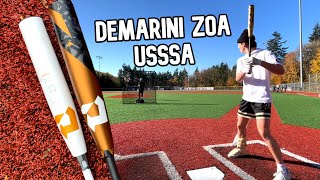 2022 DeMarini ZOA vs DeMarini CF  USSSA Baseball Bat Review [upl. by Joris]