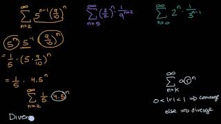 Geometric series convergence and divergence examples  Precalculus  Khan Academy [upl. by Rheinlander756]