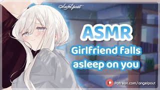 asmr  girlfriend falls asleep on you ♥ soft breathing rainy sounds no talking [upl. by Ahsinit]