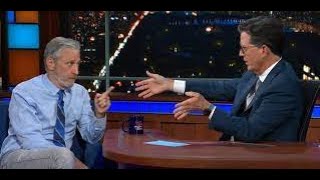 Jon Stewart Shocks Stephen Colbert By Suggesting The Lab Leak Theory Could Be True [upl. by Grishilde]