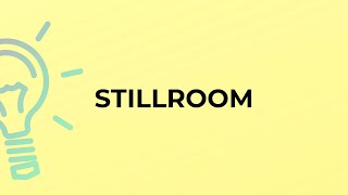 What is the meaning of the word STILLROOM [upl. by Palla]