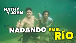 John Valverde y Nathaly Pirish NADANDO JUNTOS en el rio [upl. by Diad]