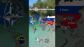 Top 10 Hardest Countries To Invade world india foryou viralvideo vs usa shorts map mapping [upl. by Eirbua306]