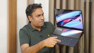 Dual Screen Laptop  Asus Zenbook Pro Duo 14 OLED Hands On Overview [upl. by Felic871]