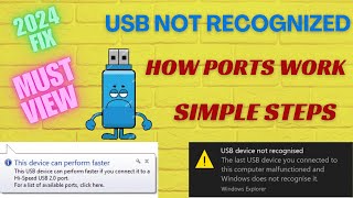 How to Fix Device Not Showing or Recognized in USB Windows 1011 2024  USB Device not Recognized [upl. by Meelas]