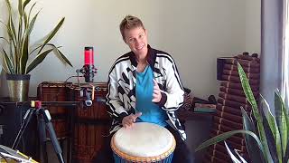 Make your djembe rhythms more fun More bassesinthespaces drumming with Simone [upl. by Enorahs975]